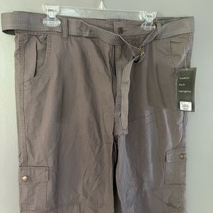 Light Gray Belted Fourcast Brand Cargo Shorts (NWT)